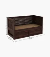 Angolica Sheesham Wood Diwan Bed with Drawer Storage (Walnut Finish) - Image 5