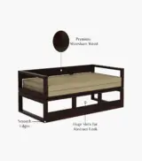 Becon Sheesham Wood Diwan Cum Bed (Walnut Finish) - Image 5