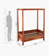 Kailson Sheesham Wood Poster Diwan Bed without Storage (Honey Finish) - Image 5