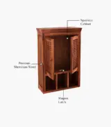 Shyea Sheesham Wood Wall Mounted Bathroom Cabinet (Honey Finish) - Image 5