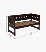 Sewayze Sheesham Wood Diwan Bed without Storage (Walnut Finish) - Image 5