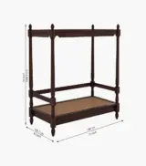 Atlure Sheesham Wood Poster Diwan Bed (Walnut Finish) - Image 6
