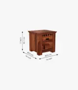 Arolph Sheesham Wood Bedside Table with Drawer Storage (Honey Finish) - Image 5
