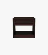 Forgson Sheesham Wood Bedside Table with Drawer Storage (Walnut Finish) - Image 5