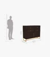 Jelt Sheesham Wood with Metal Base Chest Of Drawers (Walnut Finish) - Image 5