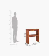 Castlor Sheesham Wood Console Table with Open Storage (Honey Finish) - Image 5