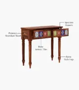 Roko Sheesham Wood Console Table with Drawer Storage (Honey Finish) - Image 5