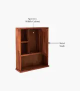 Cluevas Sheesham Wood Wall Mounted Bathroom Cabinet (Honey Finish) - Image 3