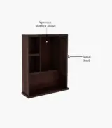 Cluevas Sheesham Wood Wall Mounted Bathroom Cabinet (Walnut Finish) - Image 5