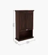 Froey Sheesham Wood Wall Mounted Bathroom Cabinet (Walnut Finish) - Image 5