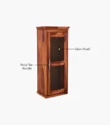 Benetiz Sheesham Wood Wall Mounted Bathroom Cabinet (Honey Finish) - Image 5