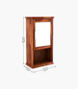 Nowland Sheesham Wood Wall Mounted Bathroom Cabinet (Honey Finish) - Image 5