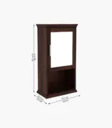 Nowland Sheesham Wood Wall Mounted Bathroom Cabinet (Walnut Finish) - Image 5