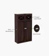 Usparza Sheesham Wood Wall Mounted Bathroom Cabinet (Walnut Finish) - Image 5