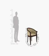 Crctic Sheesham Wood Frame with Cushioned Velvet Seating Arm Chair (Cream Robins with Walnut Finish) - Image 5