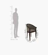 Crctic Sheesham Wood Frame with Cushioned Velvet Seating Arm Chair (Grey Robins with Walnut Finish) - Image 5