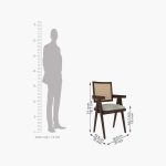 Kiegler Sheesham Wood Cane Arm Chair (Walnut Finish) - Image 5