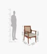 Lawanya Sheesham Wood Frame with Cushioned Velvet Seating Arm Chair (Honey Finish) - Image 5