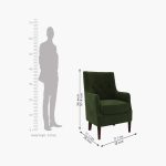 Edoree Arm Chair (Dark Olive Green) - Image 5