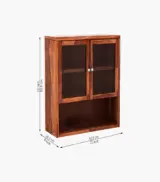 Danvies Sheesham Wood Wall Mounted Kitchen Rack (Honey Finish) - Image 5