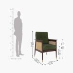 Emperor Cane Arm Chair (Dark Olive Green) - Image 5