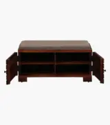 Syena Sheesham Wood Shoe Rack with Cushion Seating (Provincial Teak Finish) - Image 5