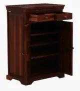 Carlison Sheesham Wood Shoe Cabinet (Honey Oak Finish) - Image 5