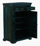 Carlison Sheesham Wood Shoe Cabinet (Blue Finish) - Image 5