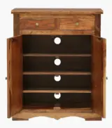Sormikal Sheesham Wood Shoe Cabinet (Rustic Teak Finish) - Image 5