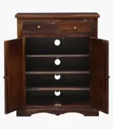 Sormikal Sheesham Wood Shoe Cabinet (Provincial Teak Finish) - Image 5
