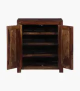 Orniel Sheesham Wood Shoe Cabinet (Provincial Teak Finish) - Image 5