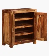 Orniel Sheesham Wood Shoe Cabinet (Rustic Teak Finish) - Image 5