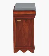 Ojasvi Sheesham Wood Shoe Rack with Cushion Seating (Honey Oak Finish) - Image 5
