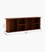Tiaga Sheesham Wood Wall Shelf with Open Storage (Honey Finish) - Image 5