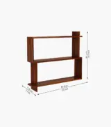 Scalpa Sheesham Wood Wall Shelf with Open Storage (Honey Finish) - Image 5