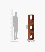 Adler Sheesham Wood Wall Shelf with Open and Close Storage (Honey Finish) - Image 5