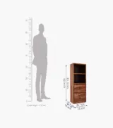 Darcia Sheesham Wood Wall Shelf with Drawer and Open Storage (Honey Finish) - Image 5