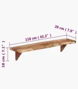 Wolf Acacia Wood Set of 2 Single Wall shelves (Acacia Finish) - Image 5