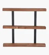 Torish Acacia Wood with Metal Frame Wall Shelves (Acacia Finish) - Image 4