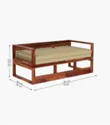 Becon Sheesham Wood Diwan Cum Bed (Honey Finish) - Image 5