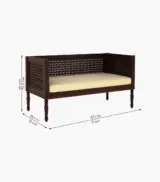 Angolica Sheesham Wood Diwan Bed (Walnut Finish) - Image 5