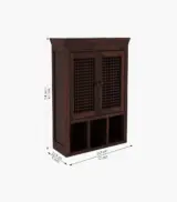 Shyea Sheesham Wood Wall Mounted Bathroom Cabinet (Walnut Finish) - Image 6