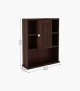 Cluevas Sheesham Wood Wall Mounted Bathroom Cabinet (Walnut Finish) - Image 6