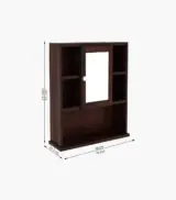 Vwing Sheesham Wood Wall Mounted Bathroom Cabinet (Walnut Finish) - Image 6