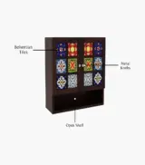 Symone Sheesham Wood Wall Mounted Kitchen Rack (Walnut Finish) - Image 6