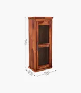 Benetiz Sheesham Wood Wall Mounted Bathroom Cabinet (Honey Finish) - Image 6