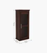 Benetiz Sheesham Wood Wall Mounted Bathroom Cabinet (Walnut Finish) - Image 5