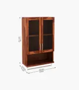 Tavies Sheesham Wood Wall Mounted Bathroom Cabinet (Honey Finish) - Image 6