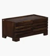 Syena Sheesham Wood Shoe Rack with Cushion Seating (Honey Oak Finish) - Image 6