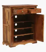 Sormikal Sheesham Wood Shoe Cabinet (Rustic Teak Finish) - Image 6